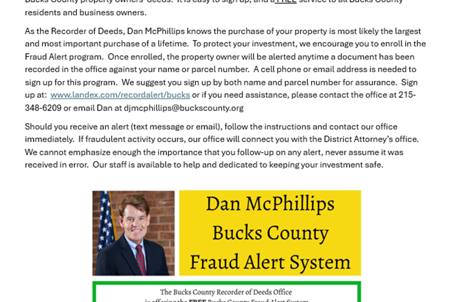Protect Your Springfield Township Property with a Free Fraud Alert System
