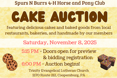 Spurs N Burrs 4-H Club to Host Annual Cake Auction Fundraiser
