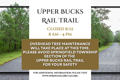 Trail Maintenance Update: Upper Bucks Rail Trail Closure Extended
