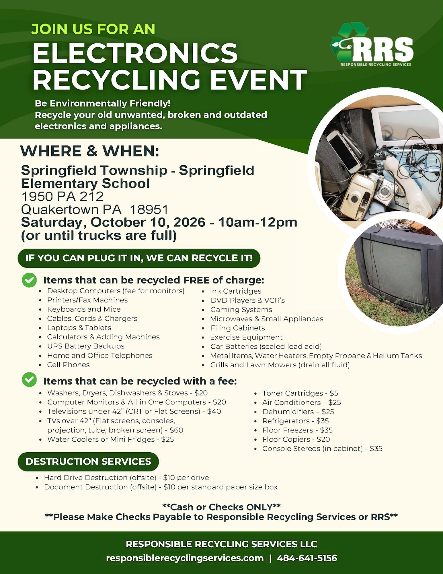 Annual Electronics Recycling Event October 10, 2026