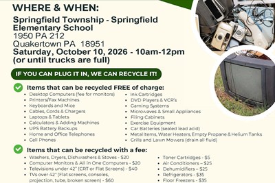 Annual Electronics Recycling Event October 10, 2026